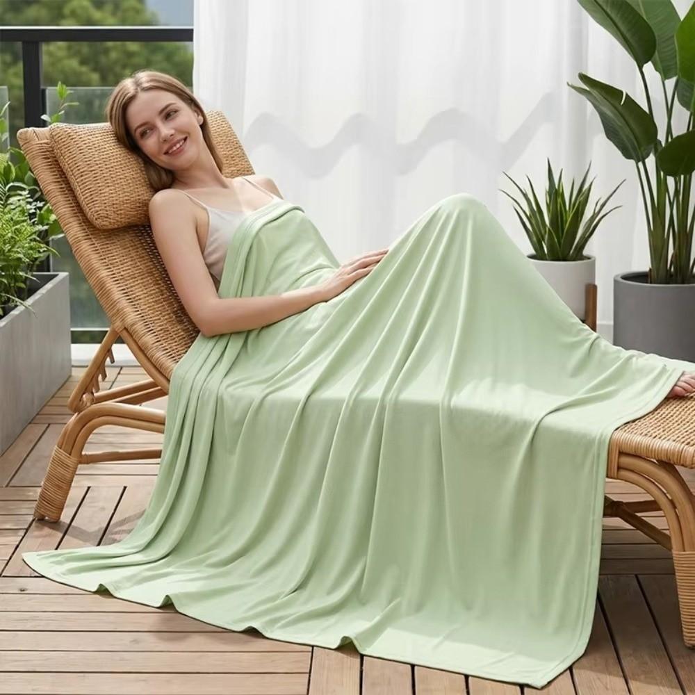 Ice Silk Material Cooling Blanket Skin-friendly Fabric Breathable Quilt  Home Office