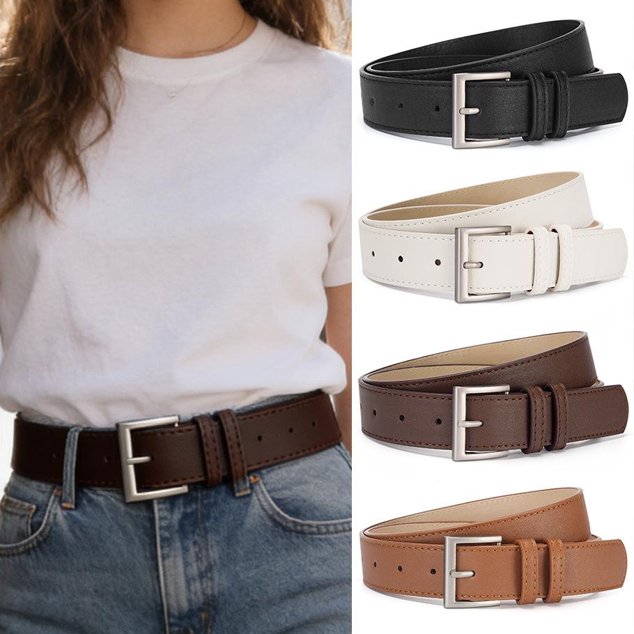 Новый женский ремень из ПУ кожи с пряжкой-булавкой - Стильный аксессуар для повседневных брюк, пальто, курток и джинсов