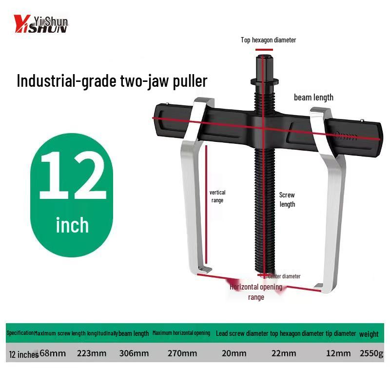 Two-Jaw Multi-Function Bearing Puller for Shaft and Wheel Disassembly
