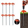 8Pcs Tent Stakes Heavy-Duty Metal Camping Stakes Threaded Anchors Set Up with Drill or Hammer Superior Grip Tent Pegs On Grass Soil Gravel