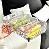 Moisture-proof Snack Dry Fruit Tray Plastic Dessert Container Fruit Bowl Snack Storage Tray  Travel
