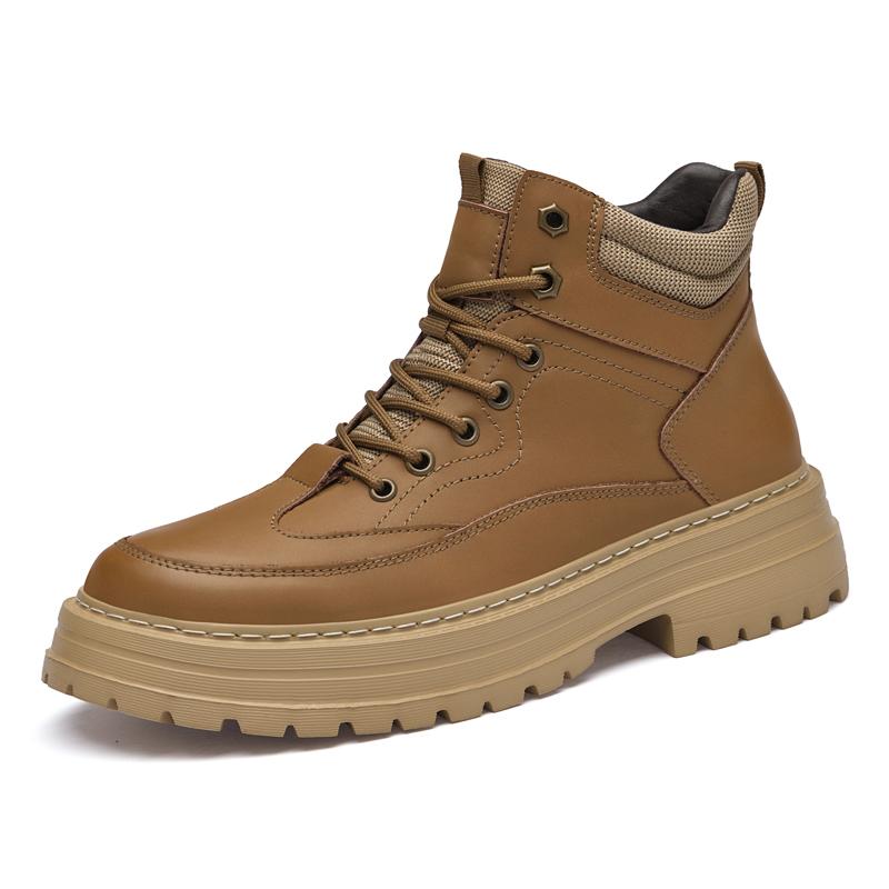 Мужские кроссовки из натуральной кожи, высокие ботинки для походов на открытом воздухе, нескользящие мужские ботинки для пустыни, мужские мотоциклетные ботинки класса люкс