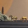 Antique Brass Solid Long Tail Horse Figurines Miniatures Feng Shui Ornaments