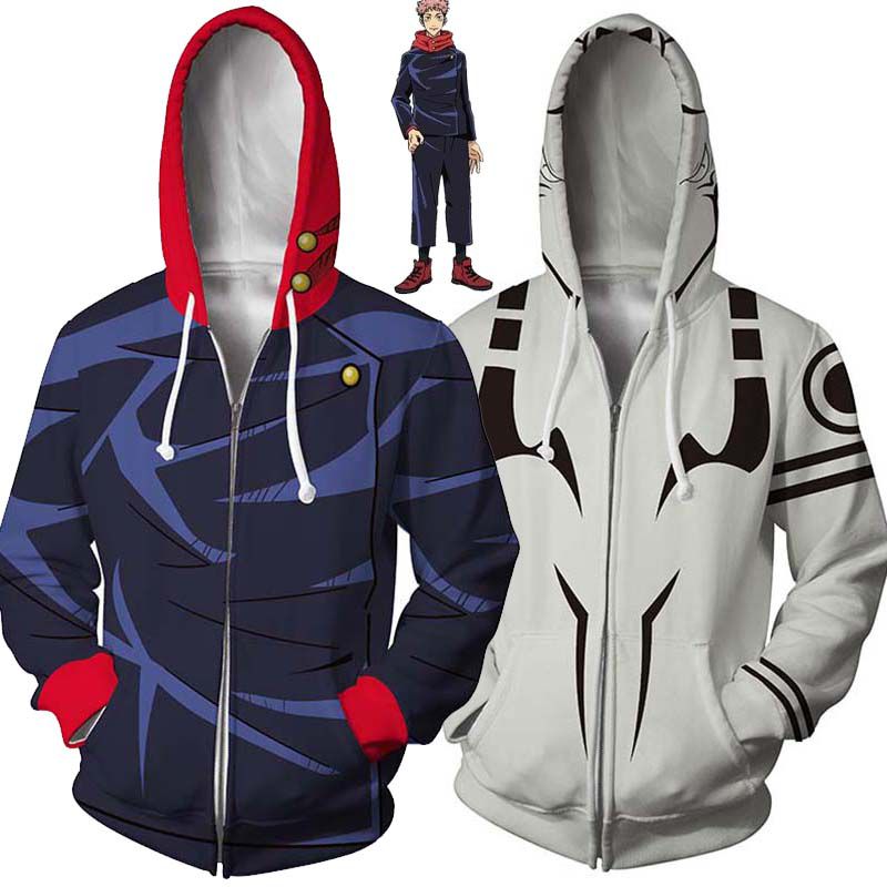 Стильные мужские худи Jujutsu Kaisen с ярким 3D-принтом