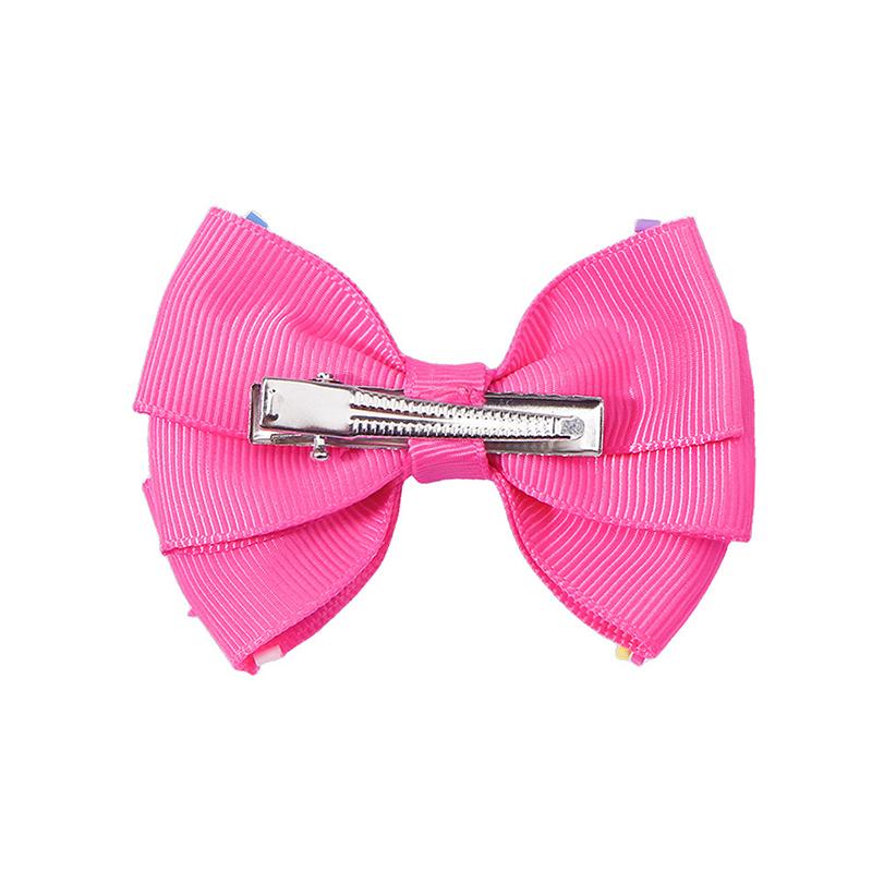2/6Pcs Baby Solid Hair Bows Hair Clips Ribbon Bow Hairpin For Girl Cheer Bowknot Barrettes Children Headwear Hair Accessories