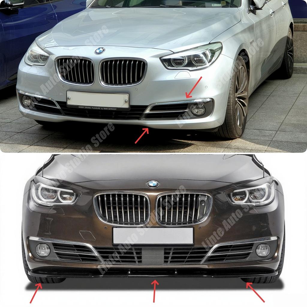 ABS Передний Сплиттер Губы Спойлера Бампера Для BMW 5 Gran Turismo F07 GT 2009-2017 520i 520d 530i 530d 535i 535d 550i Комплекты Обвеса Тюнинг