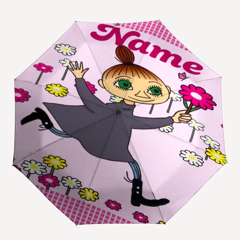 Custom Name Little My Theme Automatic Umbrella, Lightweight & Portable, 8 Rib, Perfect for Outdoor Travel, Birthdays, Christmas, Gifts.