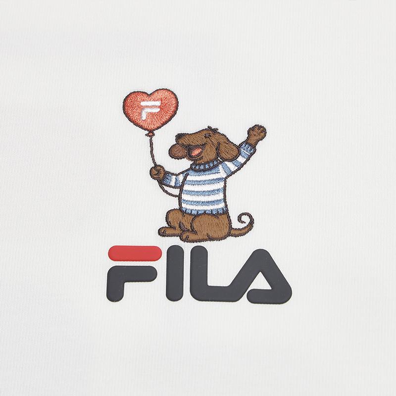 Fila Оригинальная универсальная модная повседневная спортивная футболка мужские топы Облако-Гриб-Белый F61M629103FWT