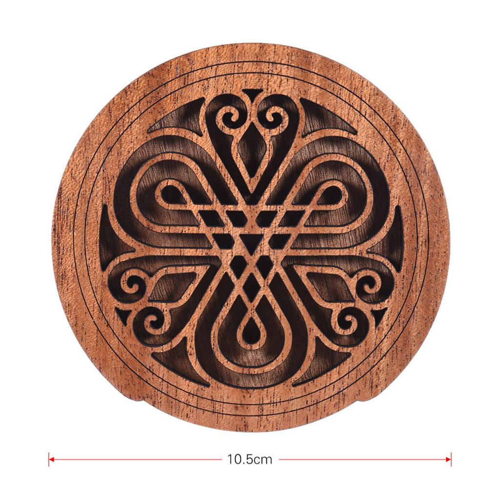 Guitar Wooden Soundhole Sound Hole Cover Block Feedback Buffer Mahogany Wood for EQ Acoustic Folk Guitars