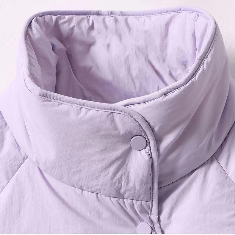 Пуховая хлопковая куртка, женская короткая маленькая однотонная модная куртка для хлеба, теплая зимняя хлопковая куртка