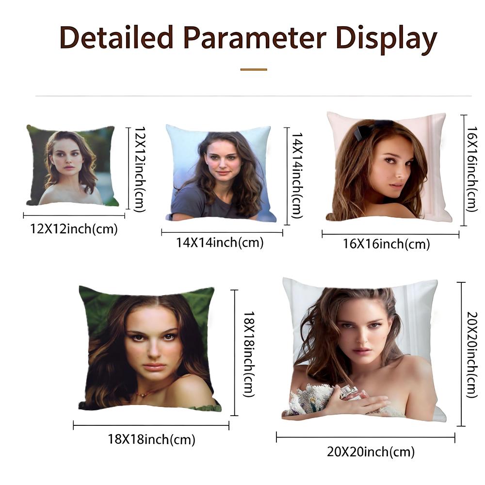 Movie Natalie Portman Cushion Cover Cushion Cover Set 4Pcs 50X50 45X45 40X40 Pillowcase Decorative Sofa Home Decor