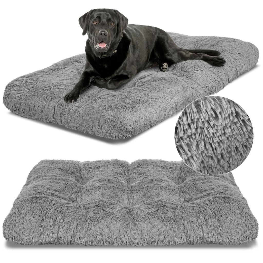 Лежанка для собаки SHAGGY, подушка HIGH SIDE Grey M-XL