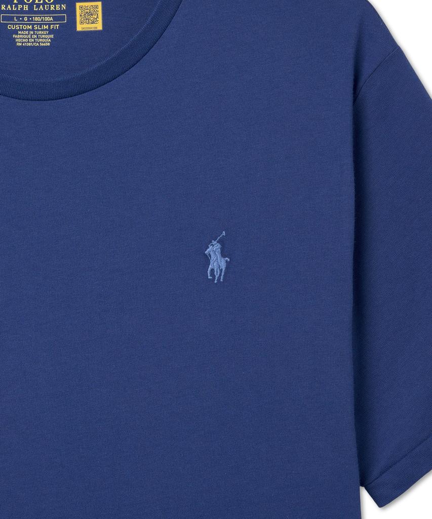 POLO RALPH LAUREN Футболка с круглым вырезом Custom Slim - Синяя