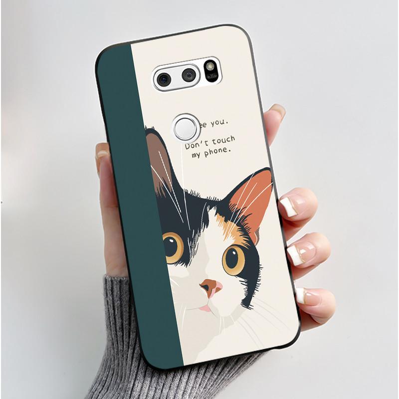Чехол для LG V30 V30+ V30S V30S+ V35 V35+ ThinQ Тонкий Мягкий Черный Силиконовый Чехол Эстетичный Роскошный Милый Крутой Задняя Крышка для Мальчиков Девочек
