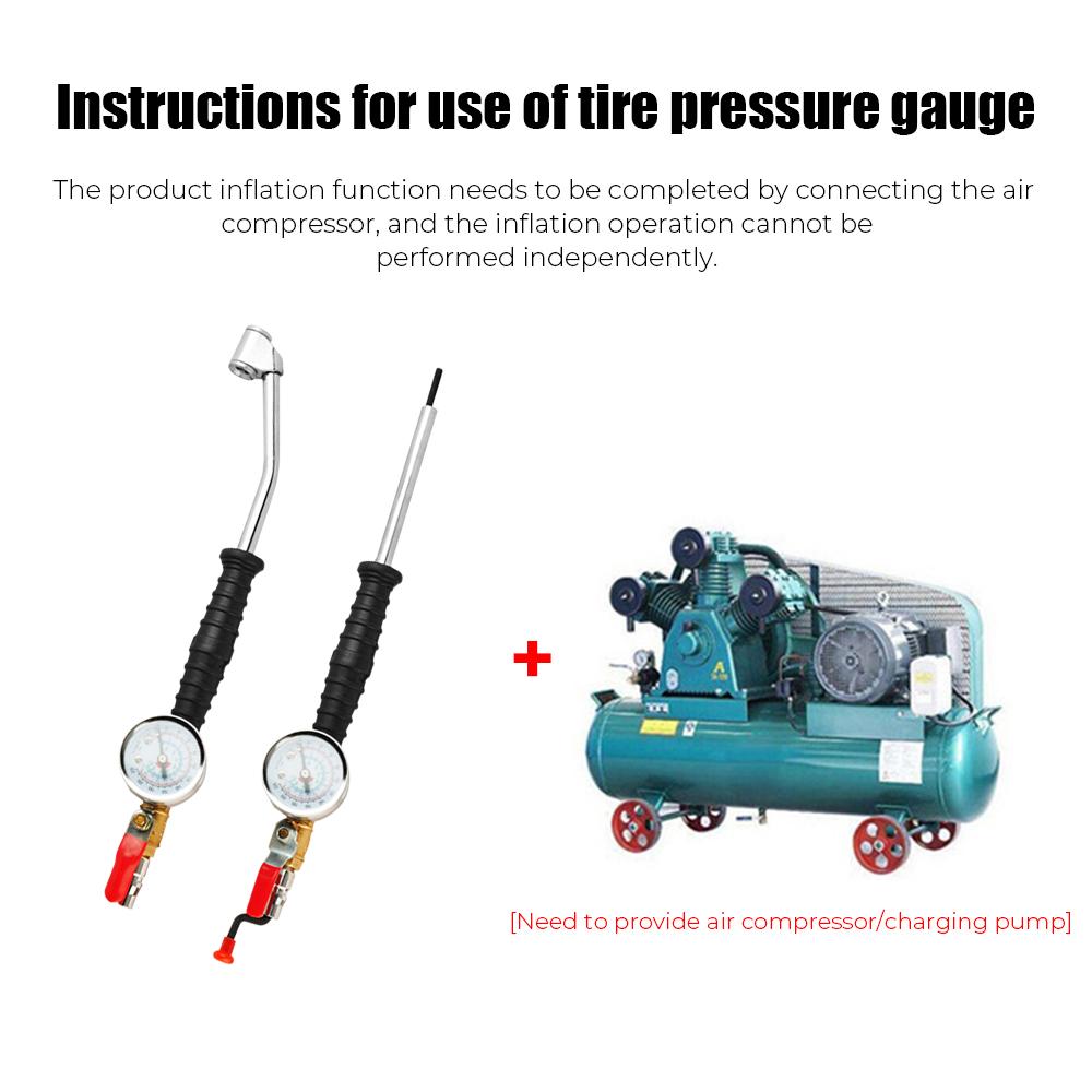 Universal 0-15Bar/220Psi Tire Inflator Rod With Tire Pressure Gauge Car Tire Manometro For Car Truck Vehicles Tire Repair Tools