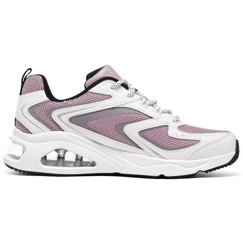 Skechers Uno Street Женские Сетчатые Синтетическая Кожа Комфорт Универсальные Средние По высоте Повседневные Ботинки Розовый Белый 177424-WLV