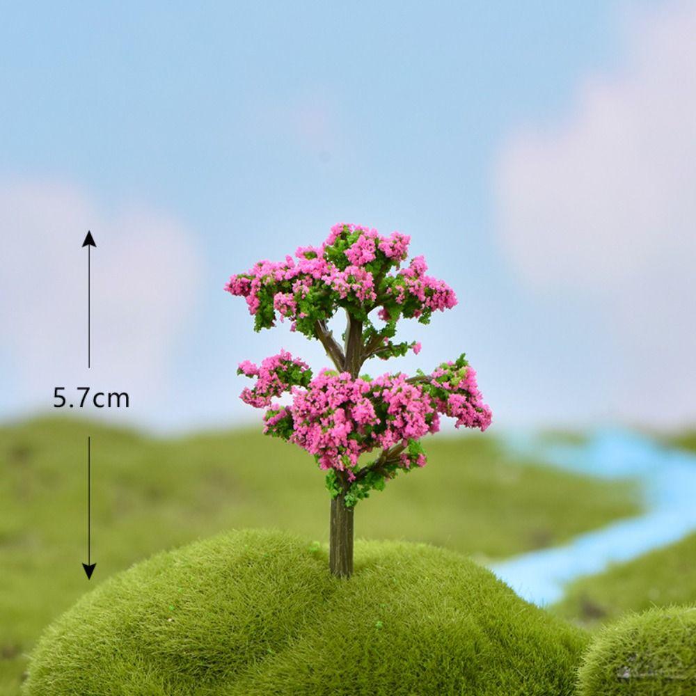 Plastic Simulation Trees Landscape Rural Style Micro Figurines Durable Sakura Miniatures  Yard