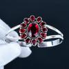 Красный Гранат Драгоценный Камень Ручной Работы Манжета Браслет 925 Стерлинговое Серебро Манжета Браслет, Браслет в Форме Цветка с Красным Гранатом Для Жены, Унисекс Браслет, Подарок Любви