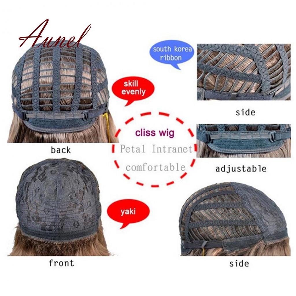 Cool Woman Short Straight Bob Party Naturally Cosplay Wigs A Mix Of Colored Hair