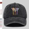 pc Cartoon Fashion Colorful Glasses Giraffe Pattern Printed Baseball Cap with Cute Giraffe Print Design Sun Hat Comfortable an