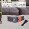 KT1230W 90-250V 30A C/F Digital Thermostat Temperature Controller Regulator -50~110C with NTC Sensor Relay Output