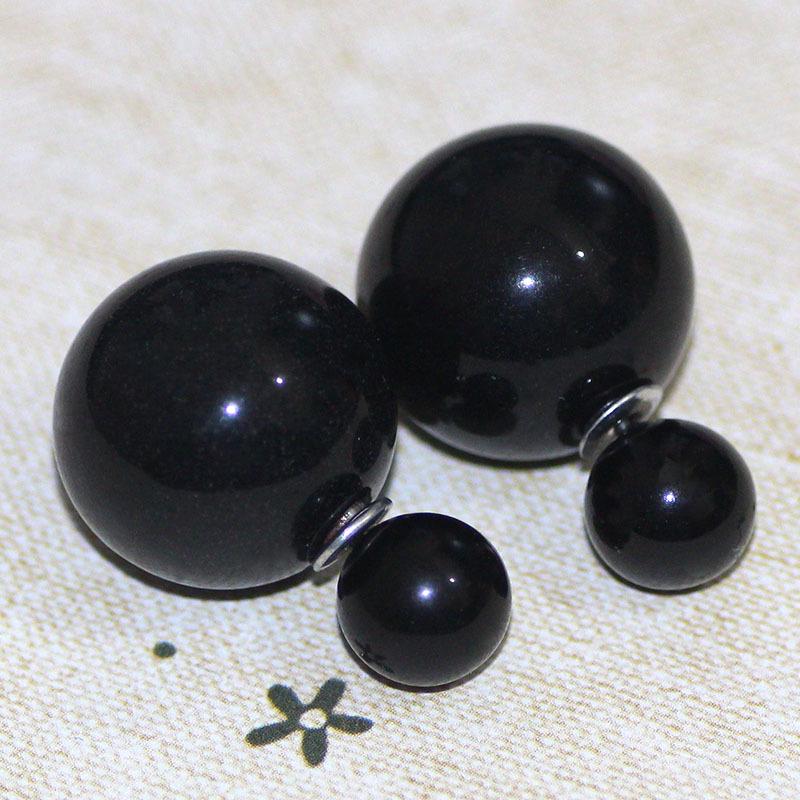 Cute Beans Korean Double-Sided Pearl Ball Earrings - Trendy, Versatile Jewelry
