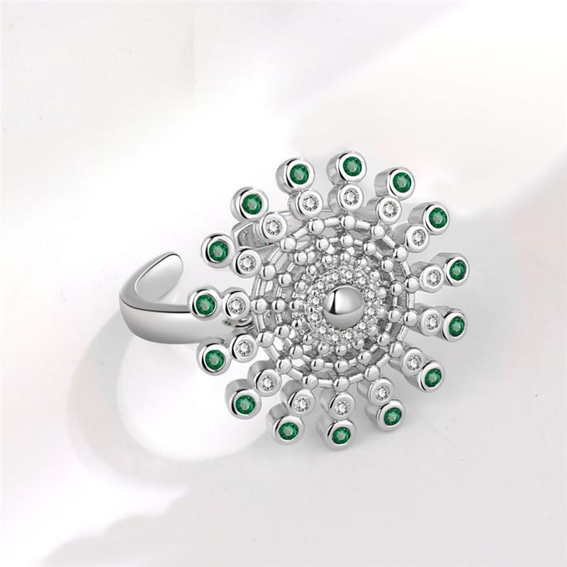 Fashion Beads Anxiety Ring Fidget Spinner Rings Korea Crystal Butterfly Flower Star Moon Ring Anti Stress Jewelry Gift