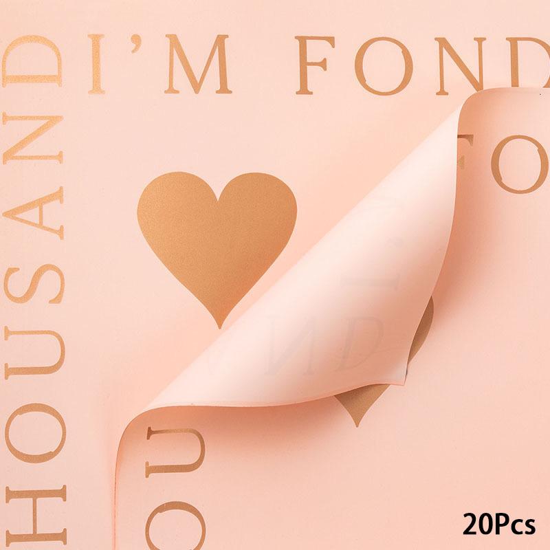 20 листов пластиковой бумаги, английские буквы, узор, цветочная упаковка, цветочный упаковочный материал, водонепроницаемый