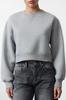 Women's Fashionable Stylish Sweatshirt Purple Thick Fleece Inside Relaxed Wide Fit Crop Basic Knitted Sweatshirt