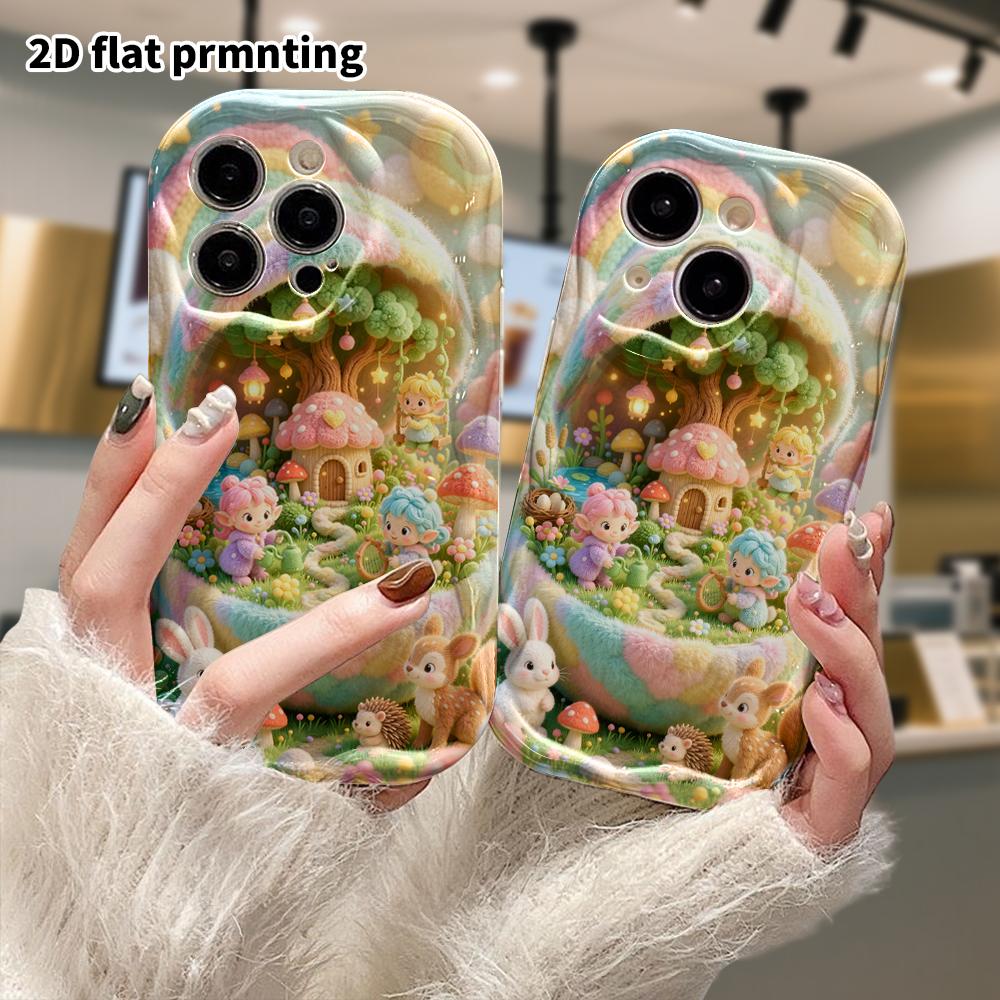 Phone Case: 2D flat, suitable for iPhone 18 17 16 15 14 13 12 Pro protective case, Elf Egg House, perfect Christmas and Halloween holiday gift