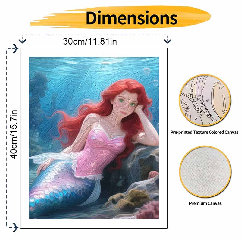 Disney Русалочка Ариэль Цифровая Масляная Живопись Художественный Набор Ручная Роспись Домашний Декор