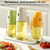 Распылитель масла для приготовления пищи 2 в 1 Диспенсер и распылитель масла 300/500 мл Стеклянная бутылка Насадка против капель Легко чистить Кухонный инструмент для масла Уксус