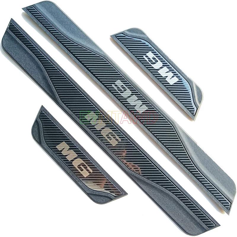 For MG ZS Hybrid HEV Car Accessories Door Sill Scuff Plate Pedal Cover Trim Exterior Threshold Protector Auto Stickers 2025 2026