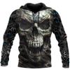 Mans Skull Printing Hoodies Autumn Fashion New  Retro Hip Hop Style Hooded Sweatshirts Street Trend Leisure Comfortable Pullover