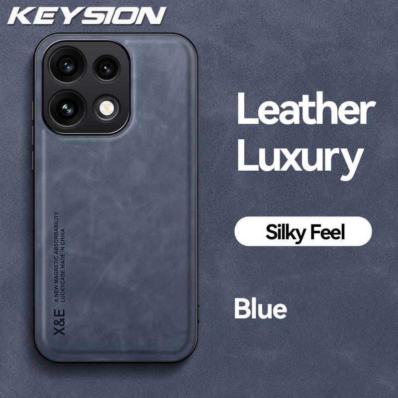 KEYSION Роскошный ретро чехол из ПУ кожи для OPPO Reno16 Pro 5G Силиконовый+ПК Ударопрочный чехол для телефона для OPPO Reno16 F 16 FS 5G
