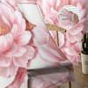 Beautiful Peony Pink Flowers Tulle Window Curtain For Living Room Bedroom Voile Sheer Curtains Kitchen Treatments Drapes