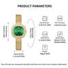 YaLaLuSi Brand Women's Luxury Gold Rhinestone Watch Green Dial Niche Design Quartz Watch Stylish Woven Metal Strap Gift Box Set