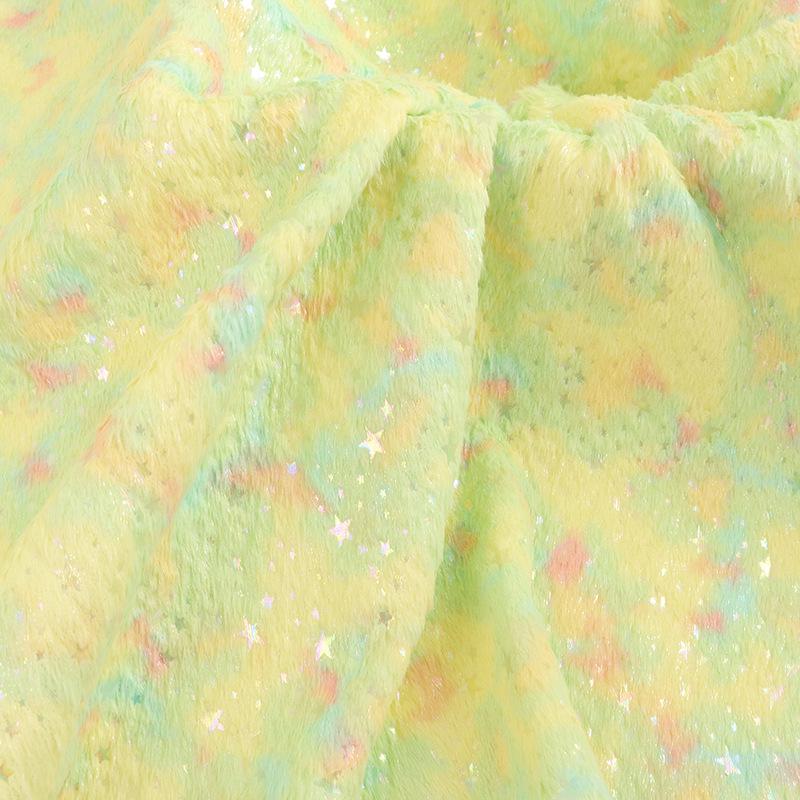 Разноцветная плюшевая ткань с узором в виде звезд из кроличьего меха для домашнего текстиля, одежды, подушек, обуви и шляп