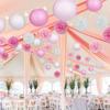 15Pcs Party Pack Paper Lanterns and Pom Pom Balls Hanging Decoration for Wedding Birthday Baby Shower