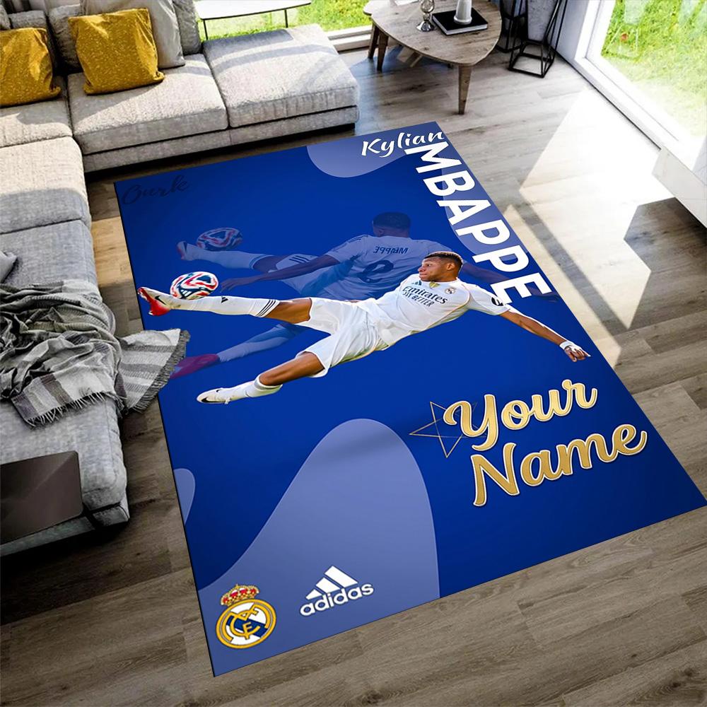 Mbappé Customizable Name Area Rug Suitable for Game Room Foyer Decorate room Dining Room Antislip Carpet Anime Office Decor