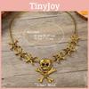 Halloween Skull Cross Necklace With Zinc Alloy Pendant For Men Women