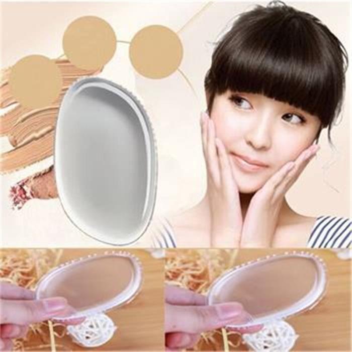 Éponge à Maquillage - Beauty - Silicone - Applicateur Fond de Teint - Transparent - Forme de Feuille