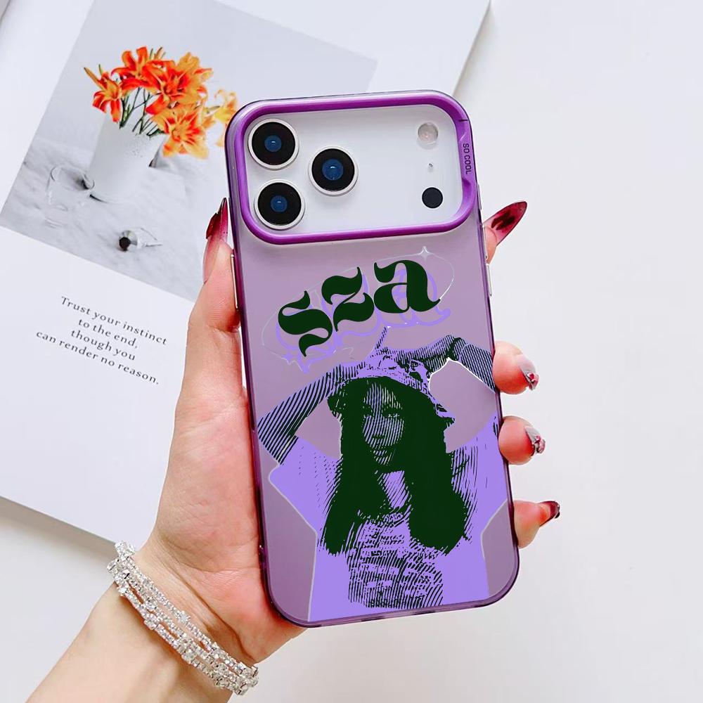 Чехол для телефона Saturn Singer S-SZA для iPhone 17 16 15 14 13 12 11 Pro Max Air Матовый Лазерный Аврора Ударопрочный Funda