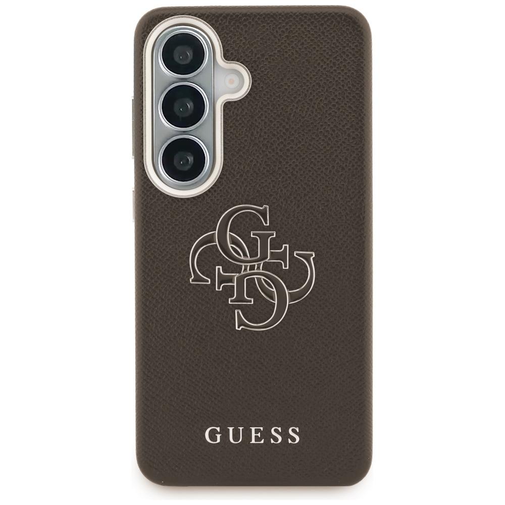 Guess Grained Big 4G Metal Logo Case for Samsung Galaxy S26+ Brown