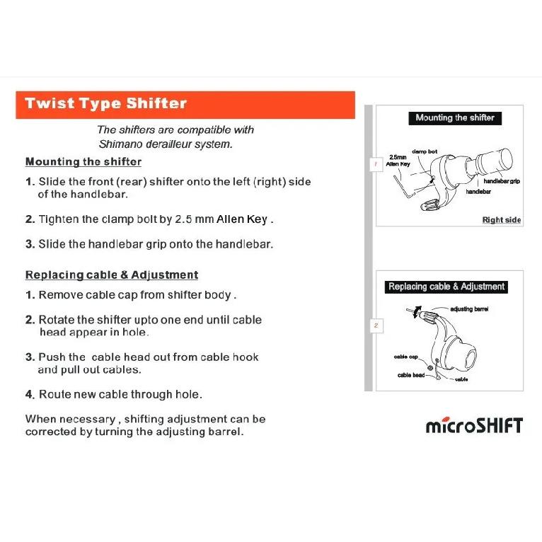 MicroSHIFT MS25-6 Поворотные манетки MTB Велосипедные 1-3 $1-6 Скоростные Боковые Поворотные Ручки Переключения Передач Триггерные Переключатели DIP
