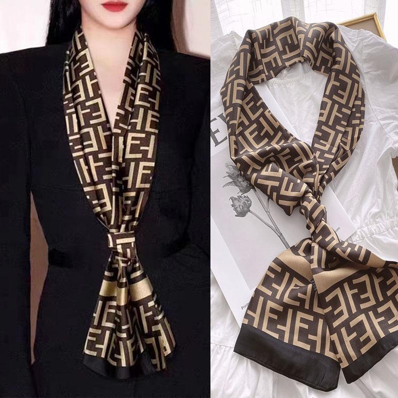 New Small Long Silk Scarf Women Tie Bag Headband Horse Printing Hairband Scarves Korean Style Neckerchief Ribbon Luxury Brand