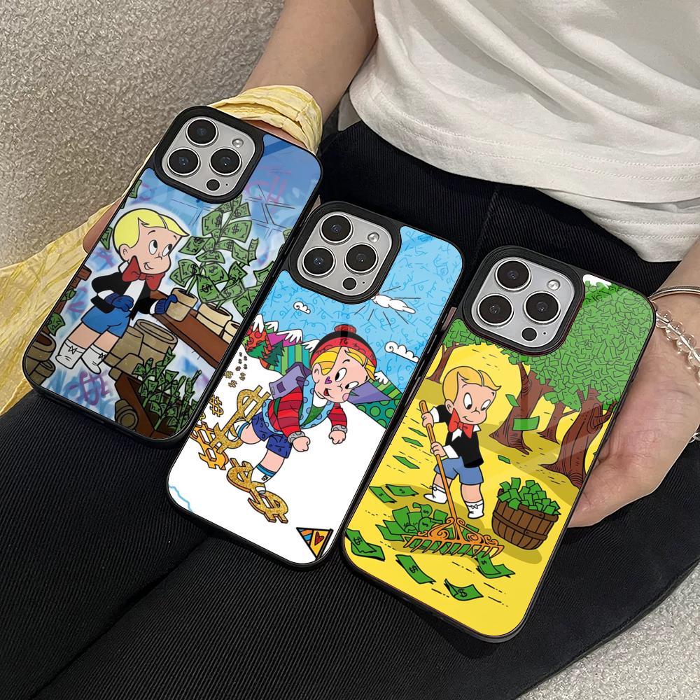 Richie Rich Cartoon Phone Case for Iphone 17 16 15 14 Air 13 12 11 Pro Max Mini Plus Fundas Shell PC+TPU Cover
