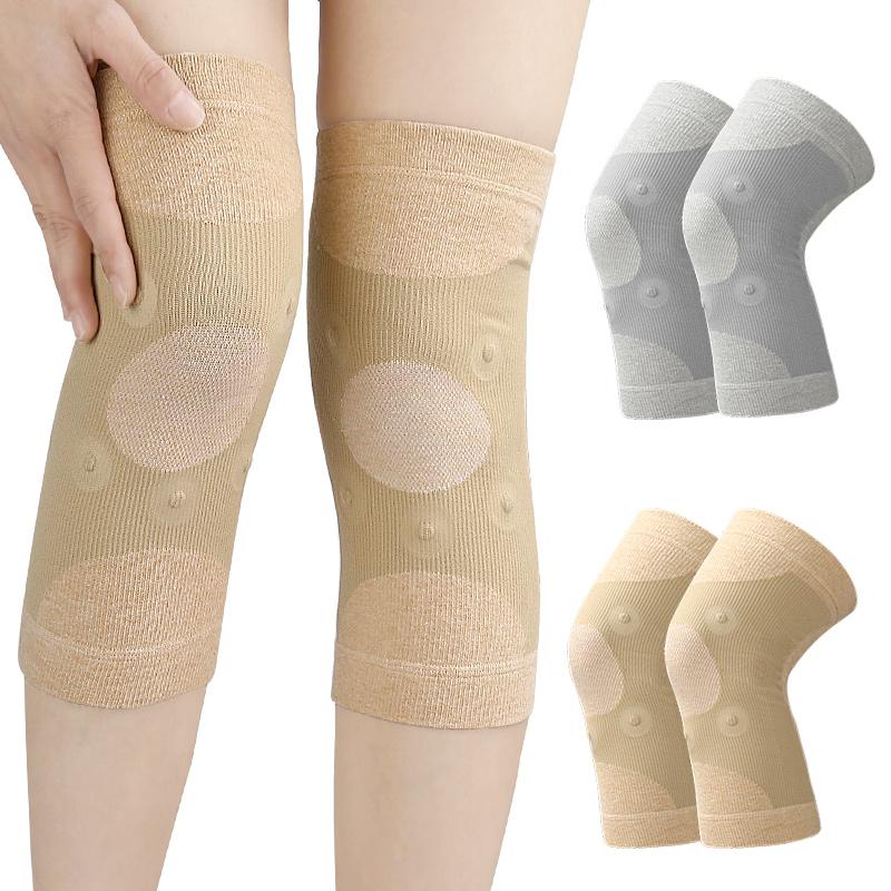 Four Seasons Wearable Warm Magnetic Knee Pads with Knitted Design for Basketball Knee Protection Polyester Material