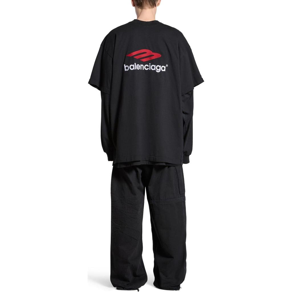 Balenciaga Футболка SS24 Свободный крой Унисекс Черный 791615TQVQ61021