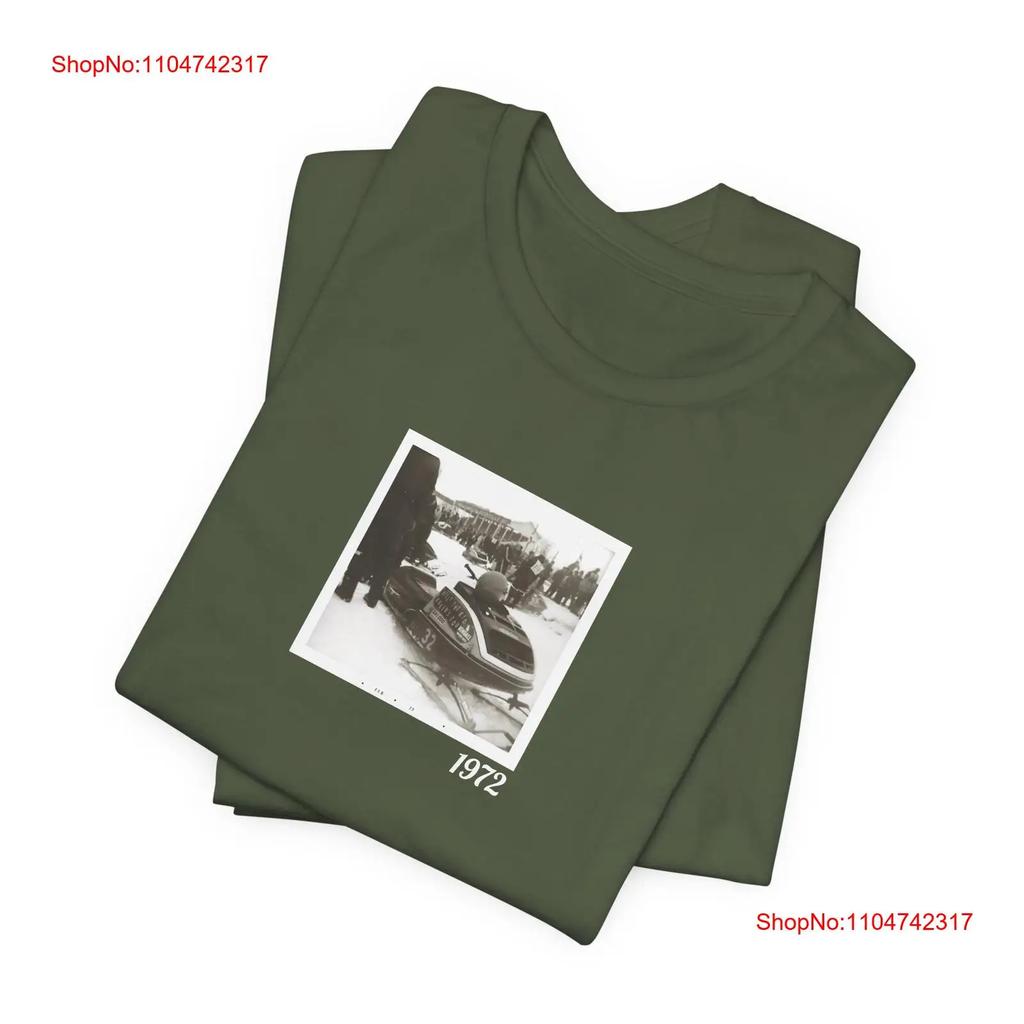 1972 Vintage Photograph Snowmobile Races Cotton T Shirt Memorabilia vintage Washed homme Stretched Stylish streetwear graphic